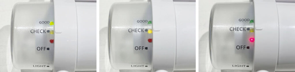 パナソニック「残量チェック機能付き 電池がどれでもライト」:表示LED