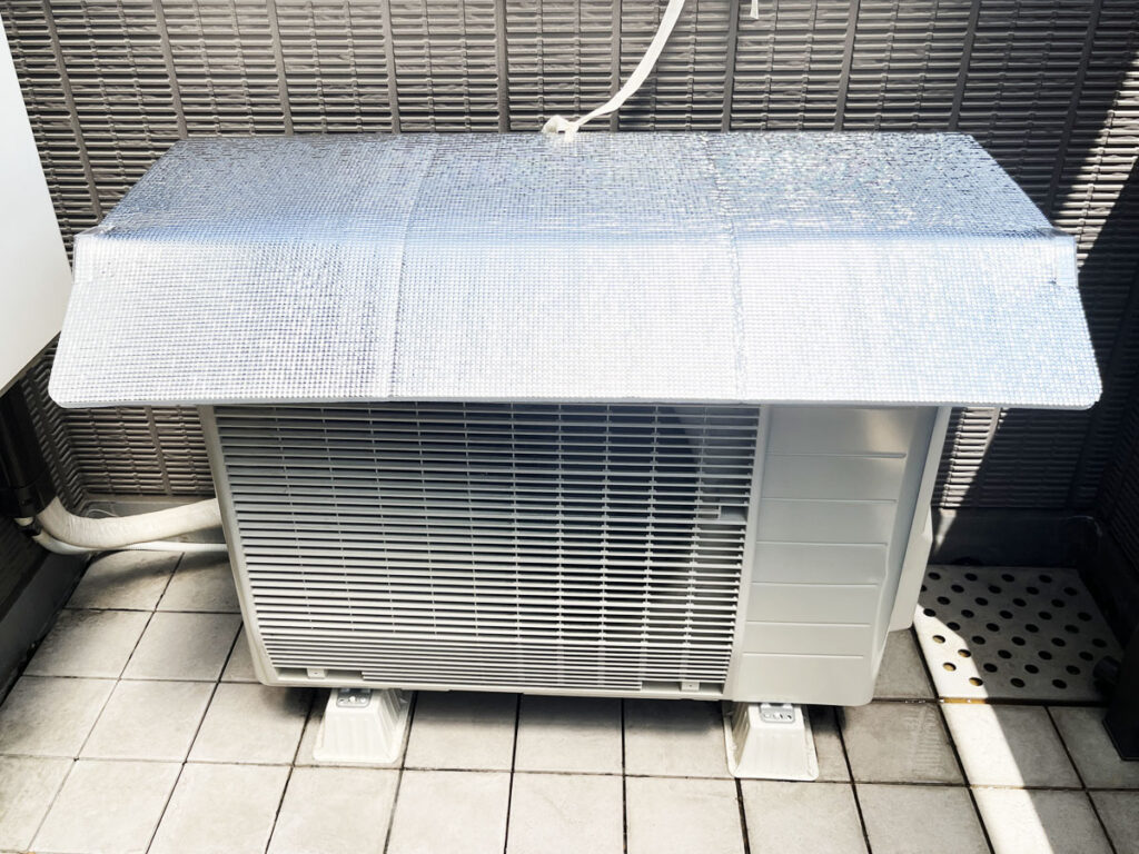 エアコンの室外機カバーの効果：室外機カバー取付後