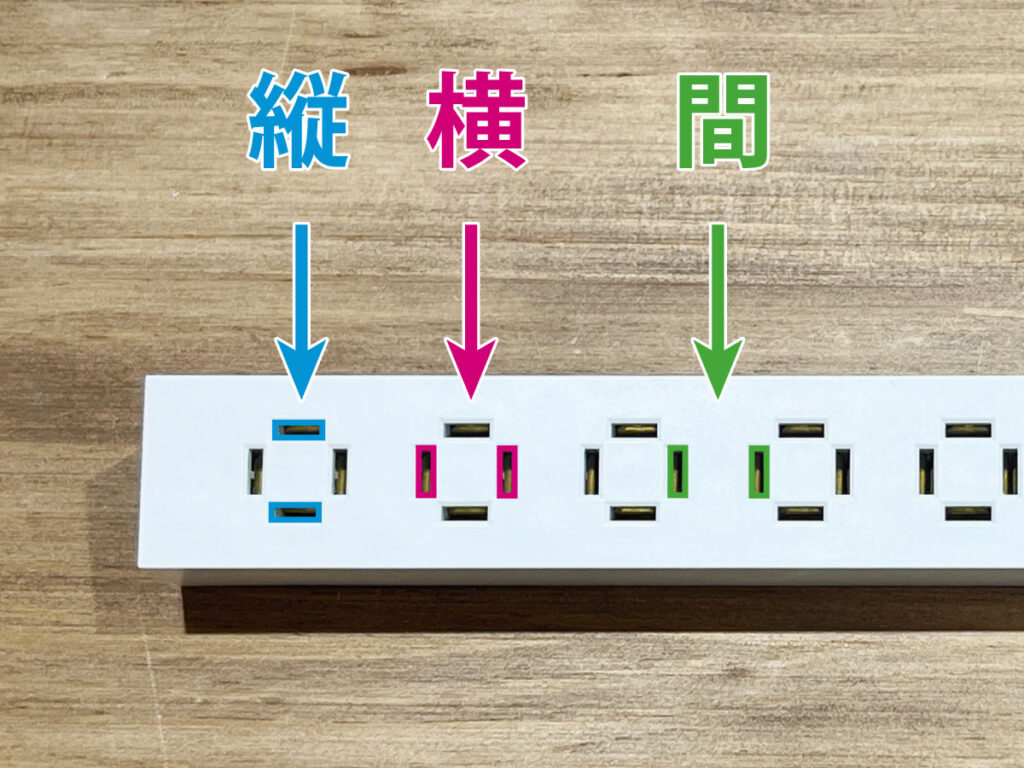 TAP-SLIM6UC シリーズ：「縦・横・間」にプラグが差せるユニーク設計