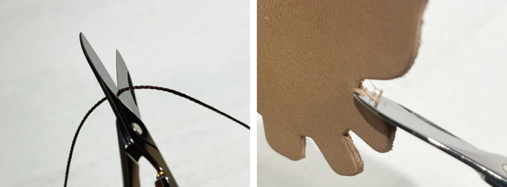 VICTORINOX コンパニオン X ALOX:縫い糸のカット、細かい部分を整える